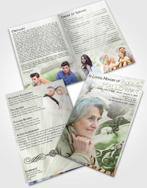 Bifold Order Of Service Obituary Template Brochure Loving Sewing Love