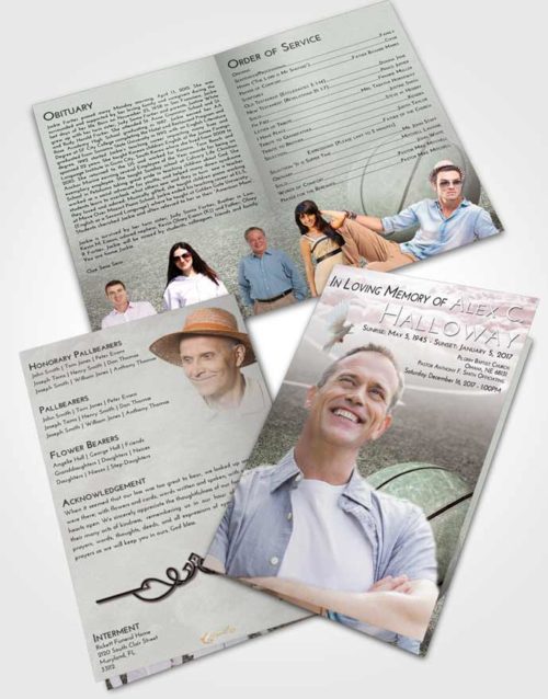 Bifold Order Of Service Obituary Template Brochure Morning Basketball Love