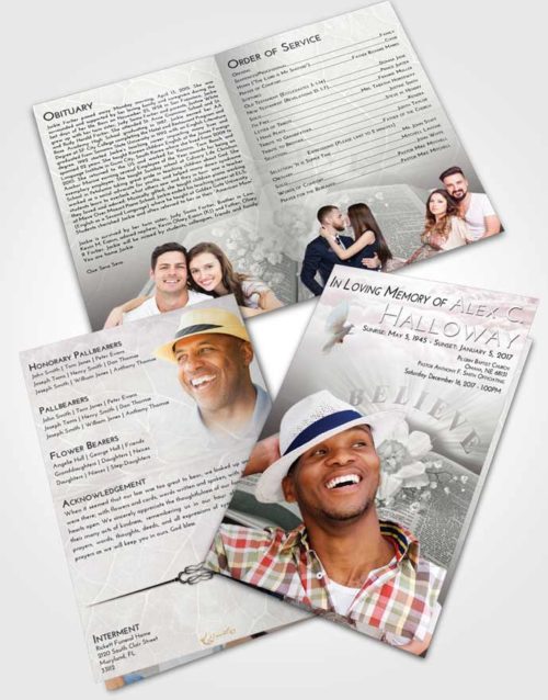 Bifold Order Of Service Obituary Template Brochure Morning Bible Belief
