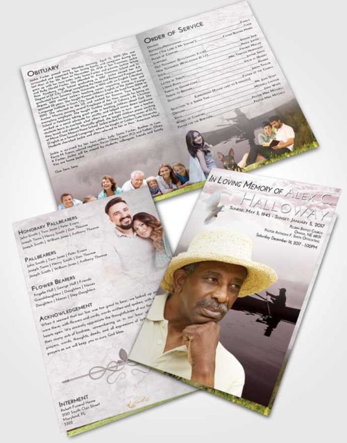 Bifold Order Of Service Obituary Template Brochure Morning Fish in the Water
