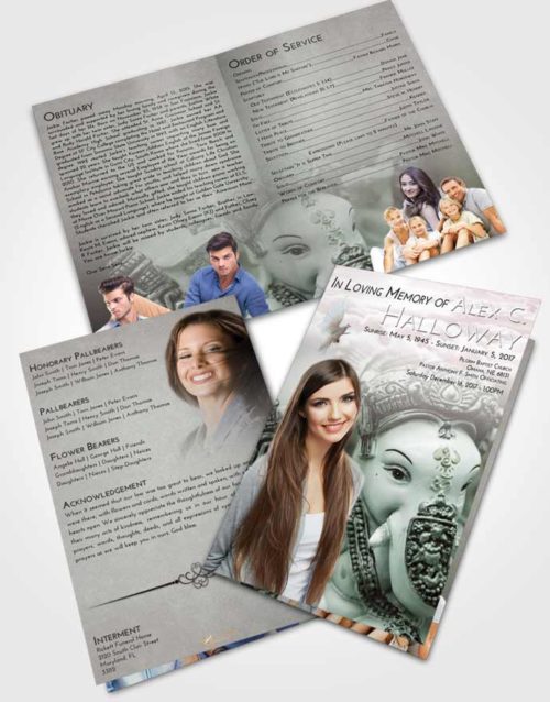 Bifold Order Of Service Obituary Template Brochure Morning Ganesha Desire
