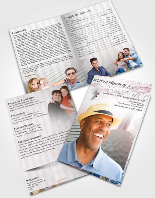 Bifold Order Of Service Obituary Template Brochure Morning Golf Day