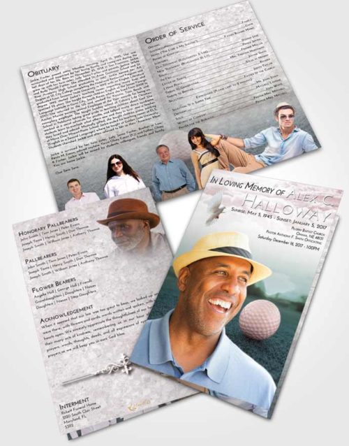 Bifold Order Of Service Obituary Template Brochure Morning Golfing Honor