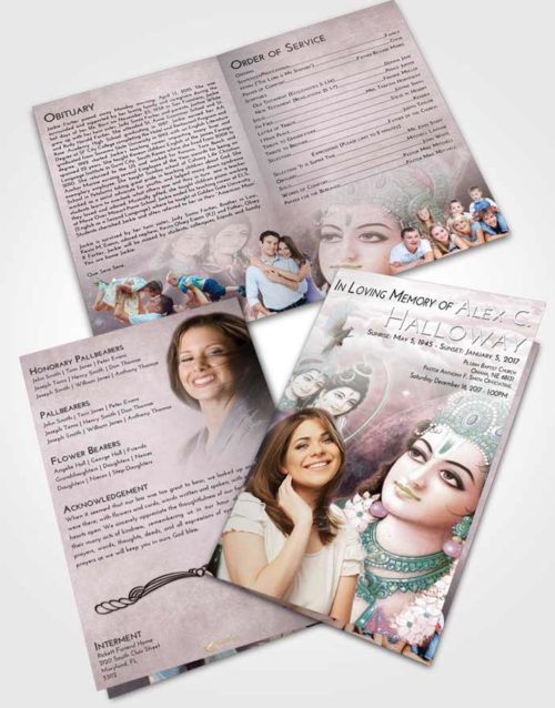 Bifold Order Of Service Obituary Template Brochure Morning Hindu Majesty