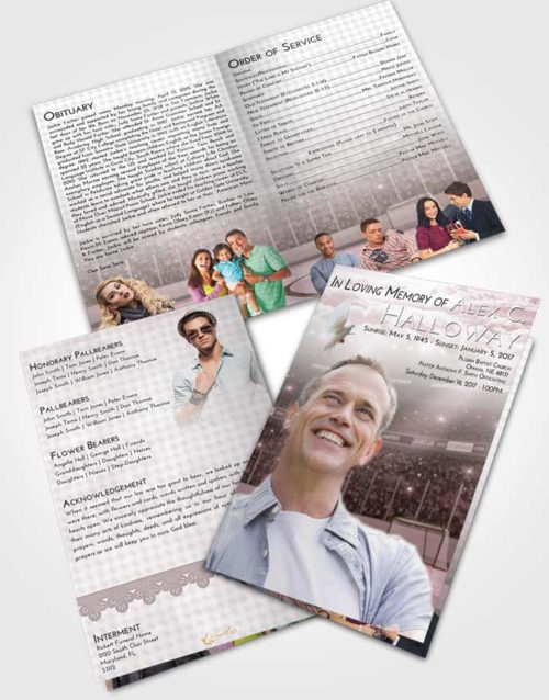 Bifold Order Of Service Obituary Template Brochure Morning Hockey Love