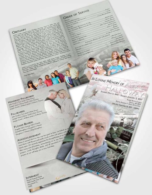 Bifold Order Of Service Obituary Template Brochure Morning Hunters Life