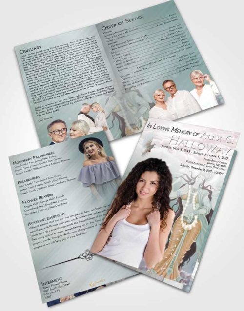 Bifold Order Of Service Obituary Template Brochure Morning Lakshmi Divinity