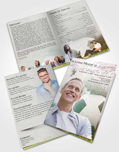 Bifold Order Of Service Obituary Template Brochure Morning Soccer Cleats