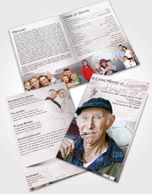 Bifold Order Of Service Obituary Template Brochure Morning Soccer Love