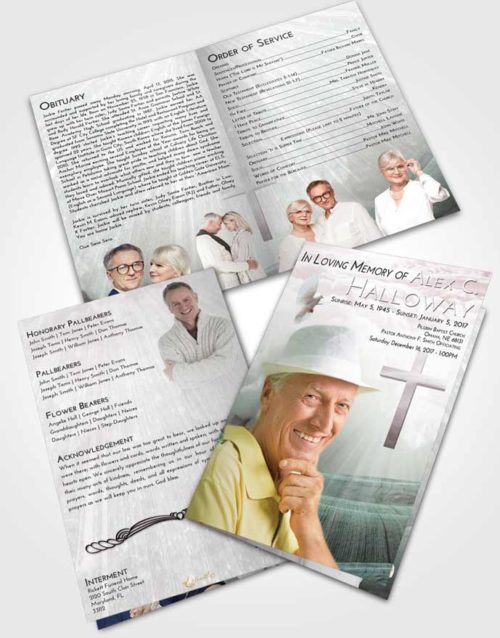 Bifold Order Of Service Obituary Template Brochure Morning The Cross of Life