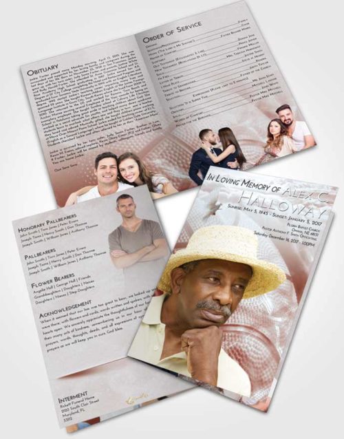 Bifold Order Of Service Obituary Template Brochure Ruby Love Basketball Fame