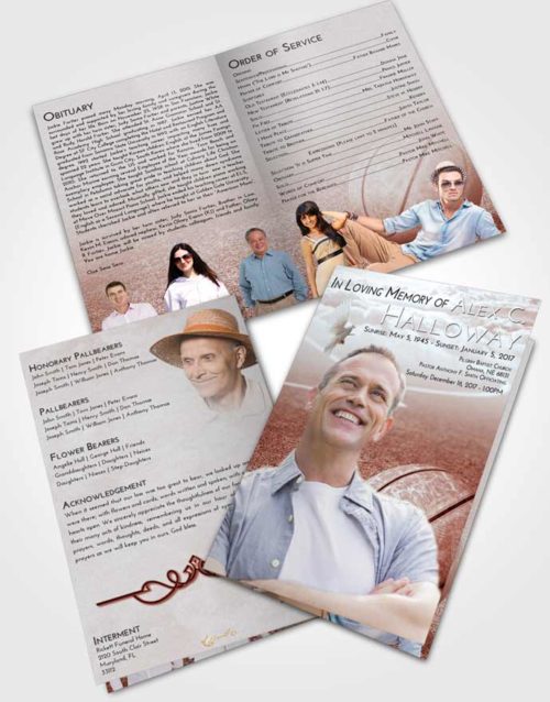 Bifold Order Of Service Obituary Template Brochure Ruby Love Basketball Love