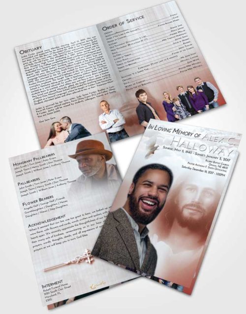 Bifold Order Of Service Obituary Template Brochure Ruby Love Jesus in Heaven