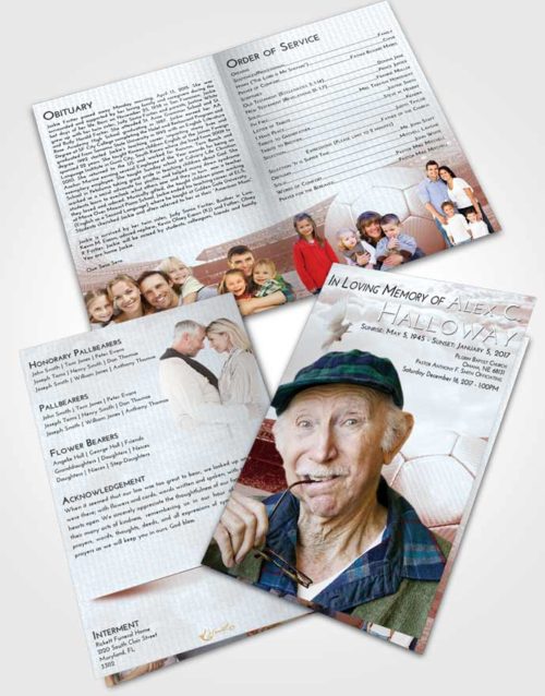Bifold Order Of Service Obituary Template Brochure Ruby Love Soccer Love