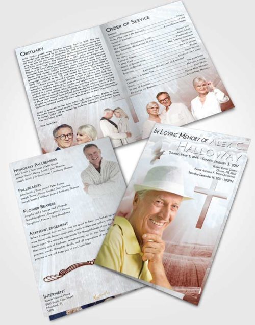 Bifold Order Of Service Obituary Template Brochure Ruby Love The Cross of Life