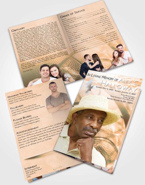Bifold Order Of Service Obituary Template Brochure Soft Dusk Basketball Fame