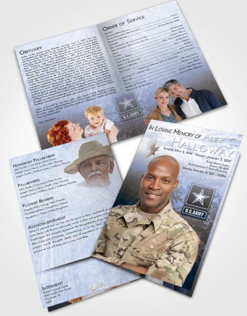 Bifold Order Of Service Obituary Template Brochure Splendid Army Duty