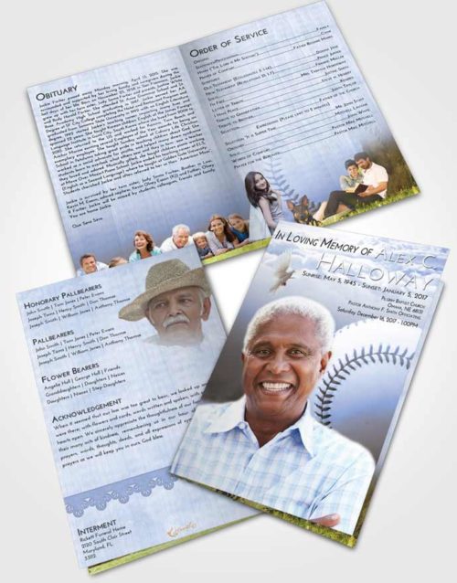 Bifold Order Of Service Obituary Template Brochure Splendid Baseball Victory