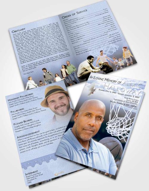 Bifold Order Of Service Obituary Template Brochure Splendid Basketball Swish