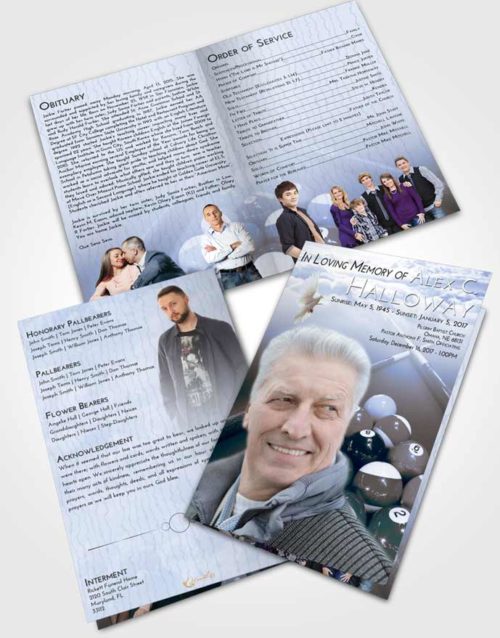 Bifold Order Of Service Obituary Template Brochure Splendid Billiards Rack
