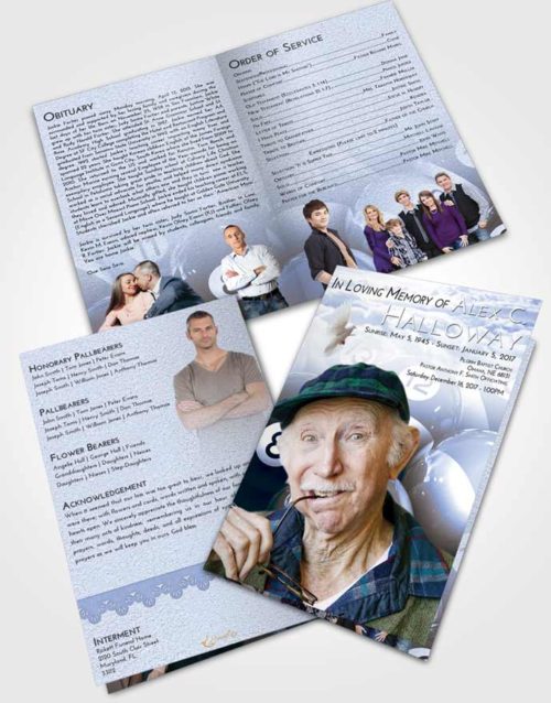 Bifold Order Of Service Obituary Template Brochure Splendid Billiards Tournament