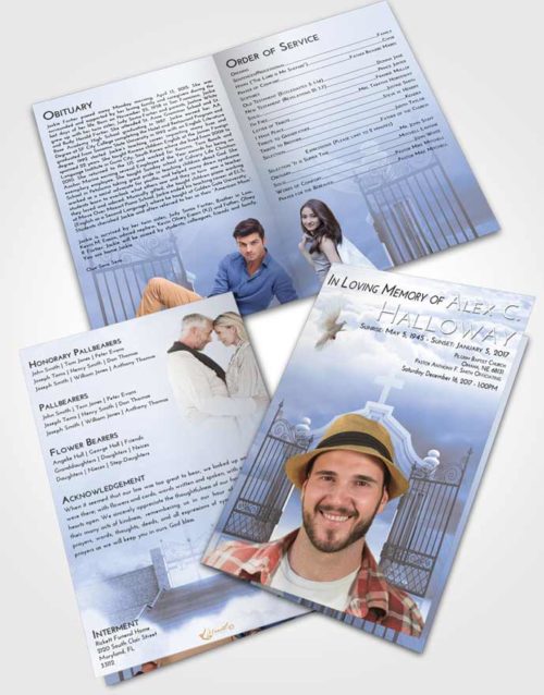 Bifold Order Of Service Obituary Template Brochure Splendid Clear Gates For Heaven