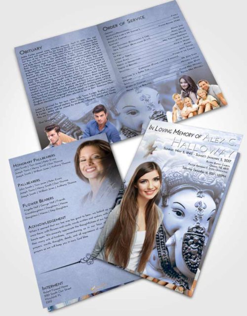 Bifold Order Of Service Obituary Template Brochure Splendid Ganesha Desire