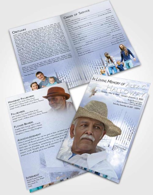 Bifold Order Of Service Obituary Template Brochure Splendid Gates to Heaven