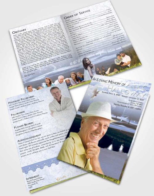 Bifold Order Of Service Obituary Template Brochure Splendid Golf Paradise