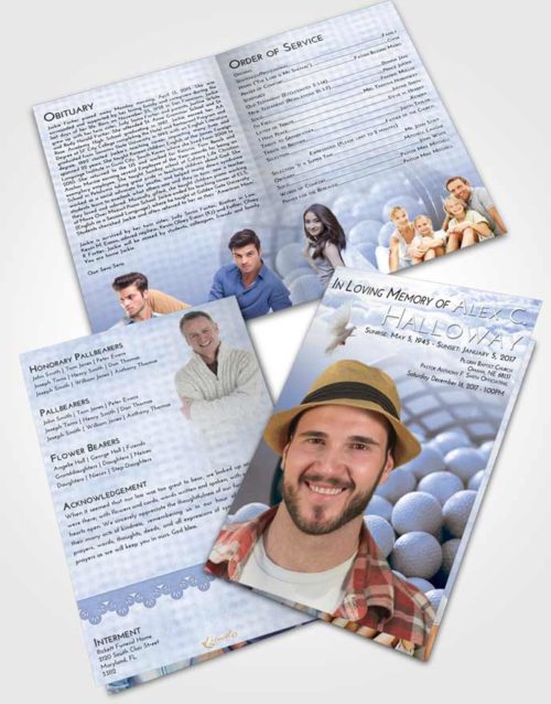 Bifold Order Of Service Obituary Template Brochure Splendid Golf Tranquility
