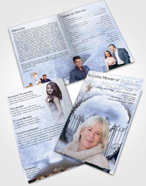Bifold Order Of Service Obituary Template Brochure Splendid Mystical Gates of Heaven