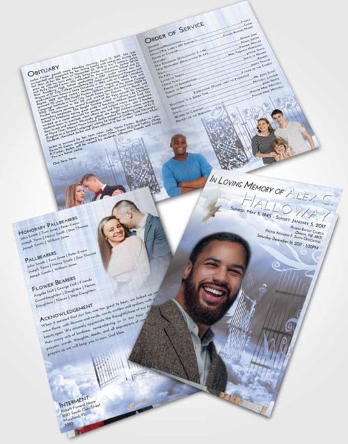 Bifold Order Of Service Obituary Template Brochure Splendid Precious Gates to Heaven