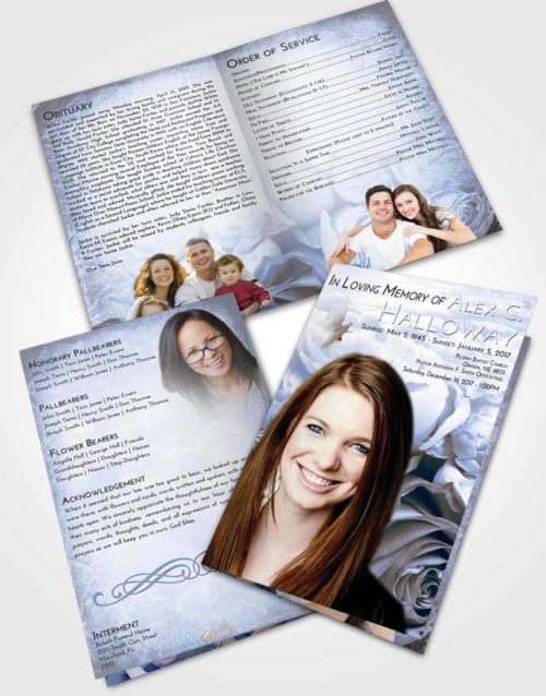 Bifold Order Of Service Obituary Template Brochure Splendid Rose Magic