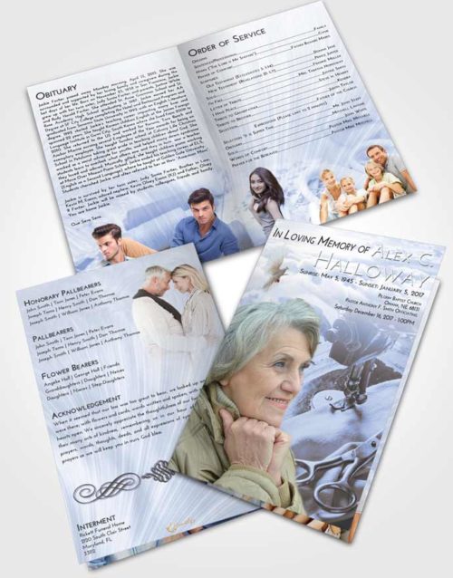 Bifold Order Of Service Obituary Template Brochure Splendid Sewing Love