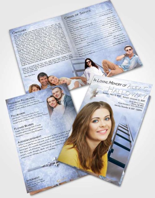 Bifold Order Of Service Obituary Template Brochure Splendid Stairway to Forever