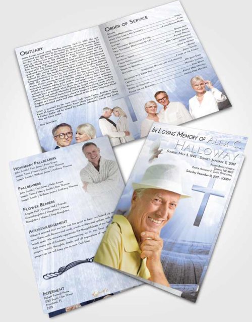 Bifold Order Of Service Obituary Template Brochure Splendid The Cross of Life