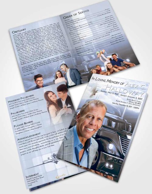 Bifold Order Of Service Obituary Template Brochure Splendid Trucker Life