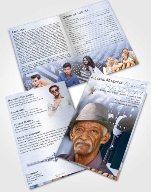 Bifold Order Of Service Obituary Template Brochure Splendid Veterans Goodbye