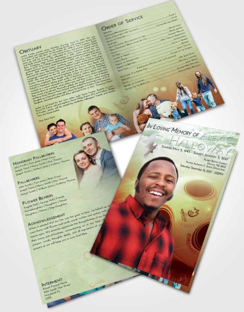 Bifold Order Of Service Obituary Template Brochure Strawberry Mist Soccer Miracle