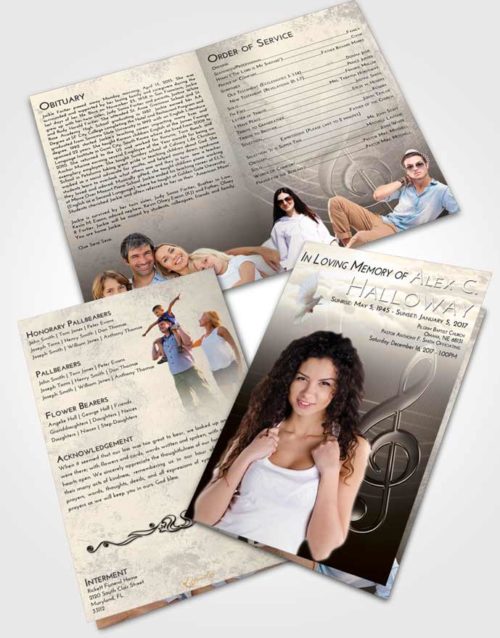 Bifold Order Of Service Obituary Template Brochure Tranquil Allegro