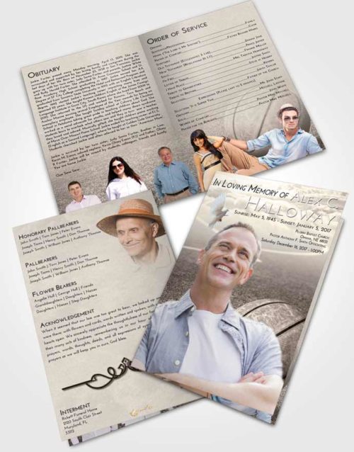 Bifold Order Of Service Obituary Template Brochure Tranquil Basketball Love
