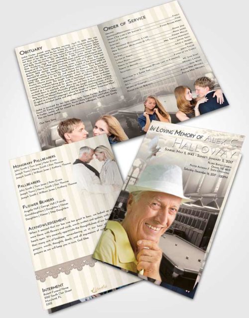 Bifold Order Of Service Obituary Template Brochure Tranquil Billiards Journey