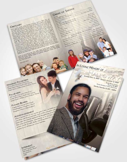 Bifold Order Of Service Obituary Template Brochure Tranquil Boxing Day