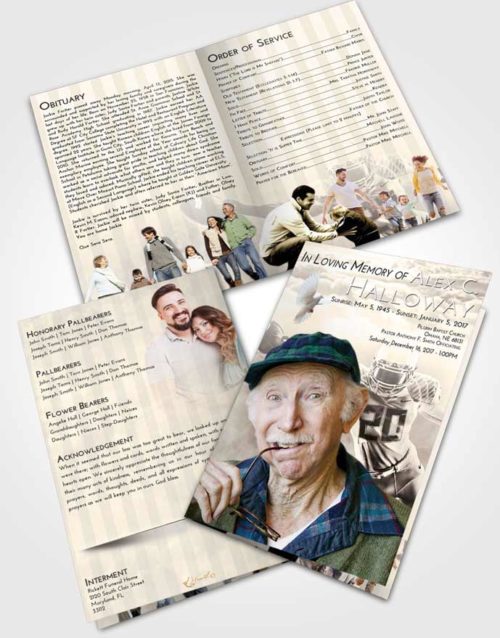 Bifold Order Of Service Obituary Template Brochure Tranquil Football Honor