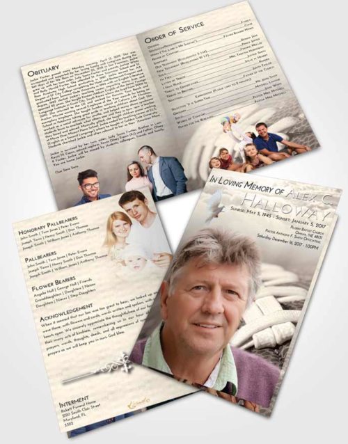 Bifold Order Of Service Obituary Template Brochure Tranquil Football Life
