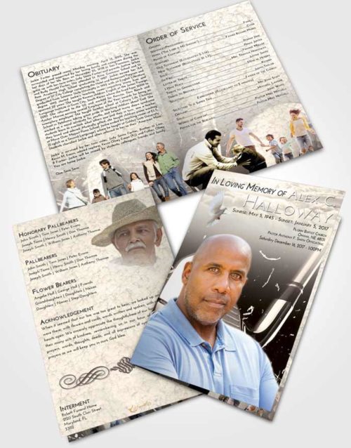 Bifold Order Of Service Obituary Template Brochure Tranquil Golf Swing
