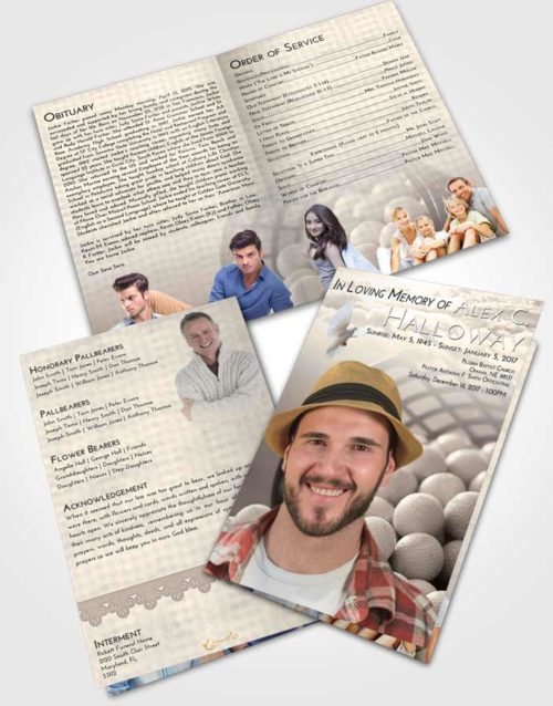 Bifold Order Of Service Obituary Template Brochure Tranquil Golf Tranquility
