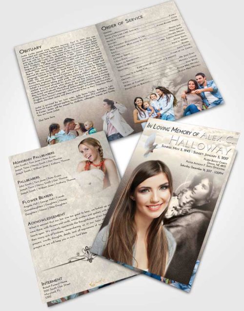 Bifold Order Of Service Obituary Template Brochure Tranquil Mary and Jesus