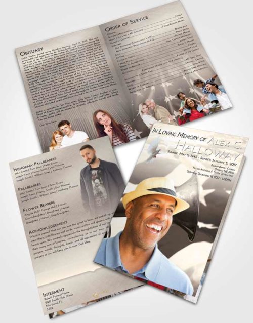Bifold Order Of Service Obituary Template Brochure Tranquil Service Honor