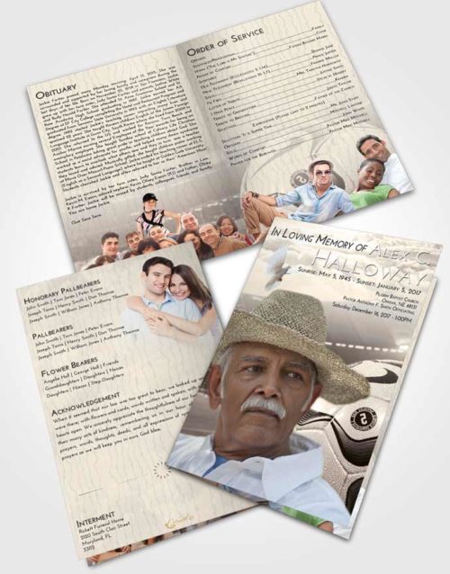 Bifold Order Of Service Obituary Template Brochure Tranquil Soccer Life